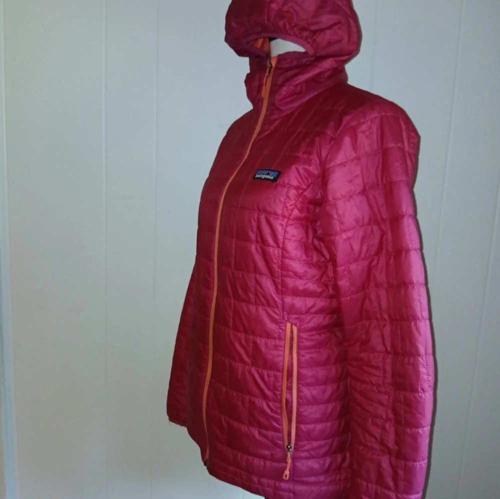 Patagonia Nano Puff Pink & Orange XS Hooded Outdoor Jacket - Picture 4 of 8